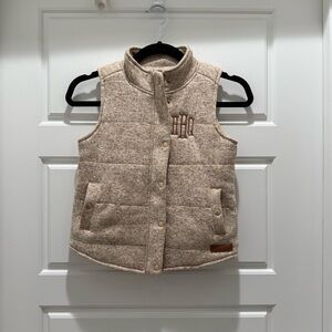 Marleylilly Monogrammed Heathered Quilted Vest HQH Youth Medium Zippered
